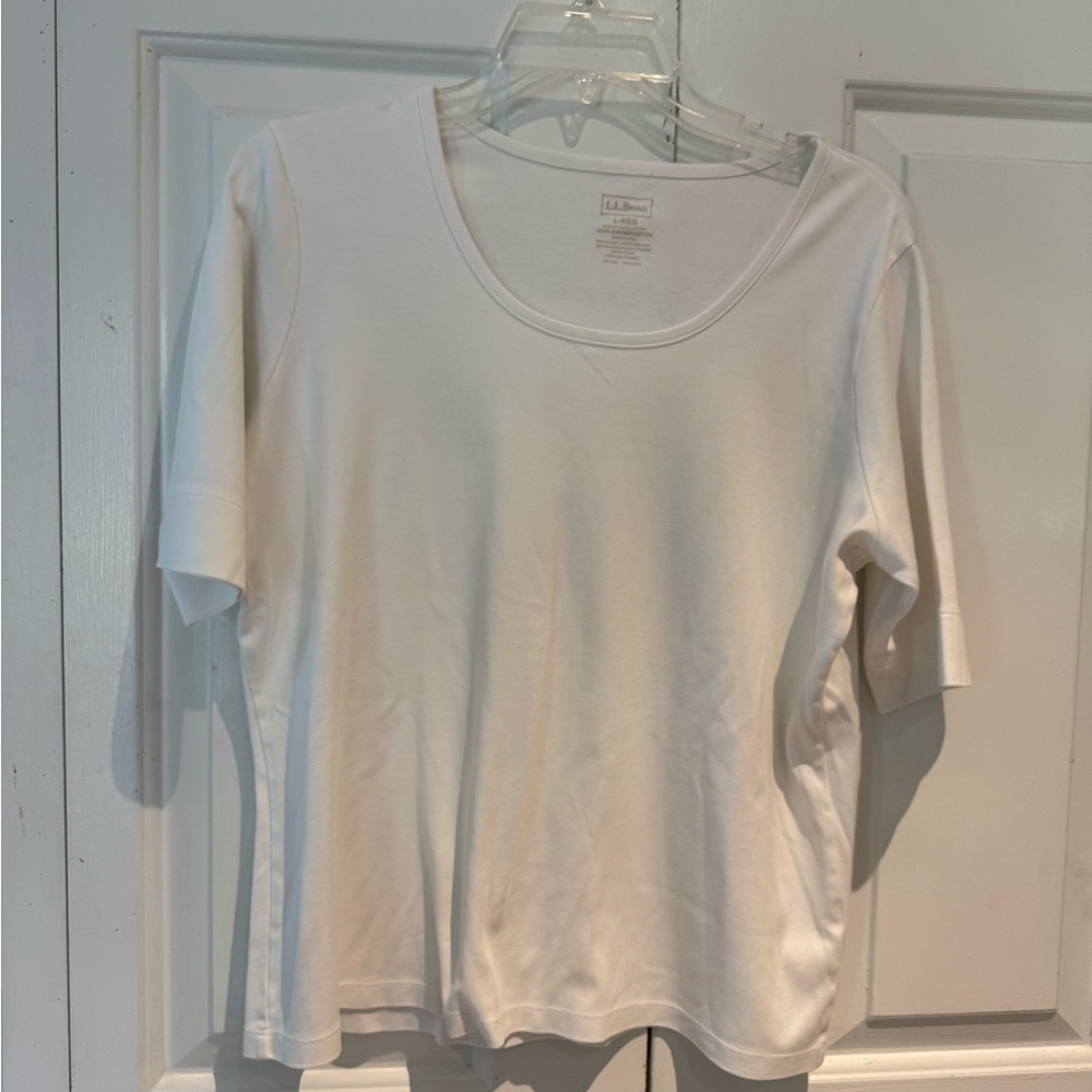 L.L. Bean Classic White Short Sleeve Tee size Large